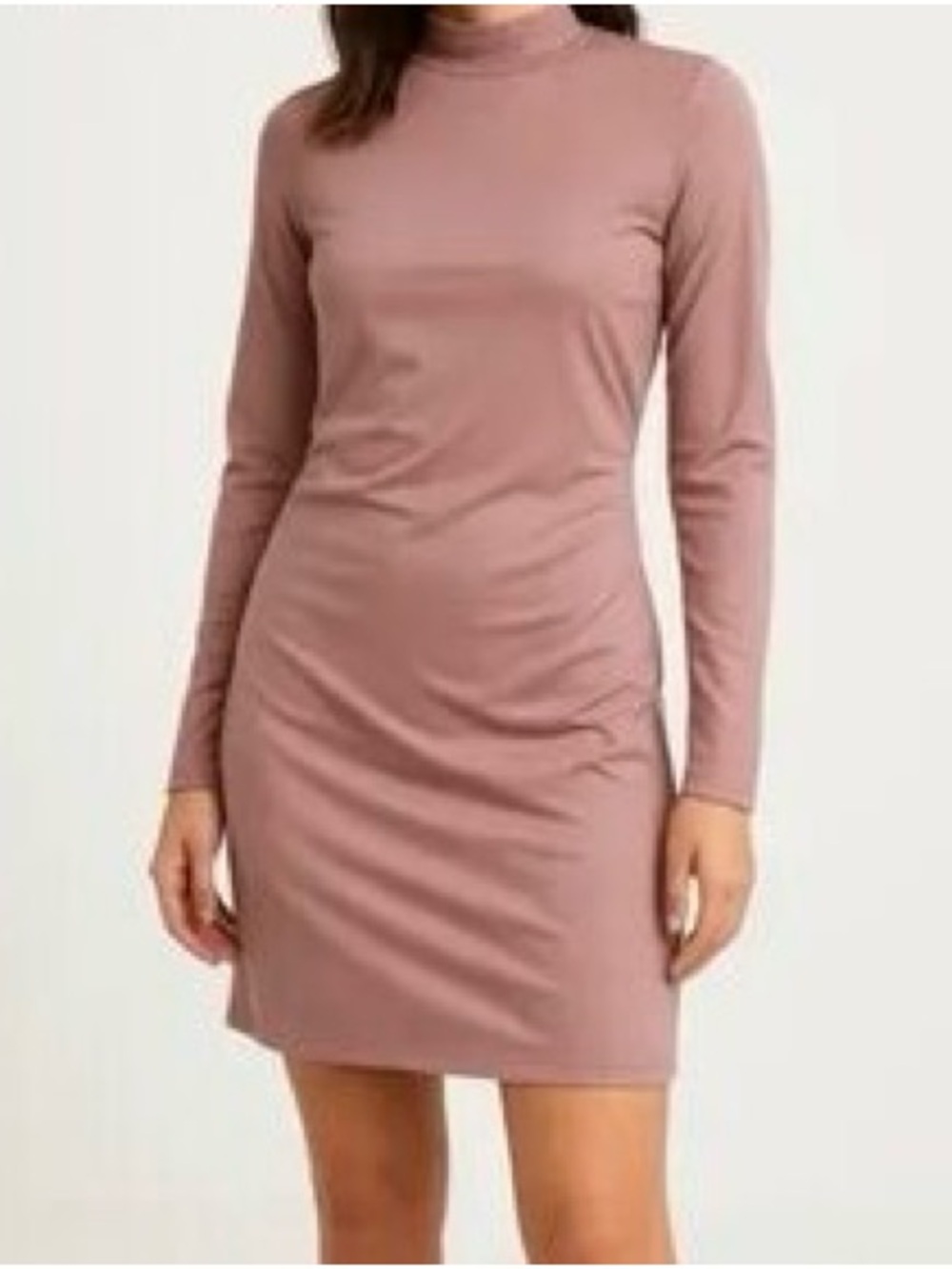 FOR THE REPUBLIC Mauve Mock Neck Lined Midi Dress - Size M - New Without Tags